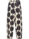 Elena Miro' Patterned Trousers In White