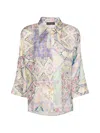 Elena Miro' Patchwork Patterned Shirt In Multi