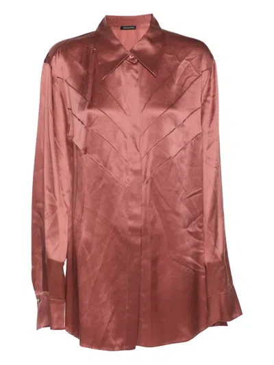 Pre-owned Elena Miro' Silk Long-sleeve Shirt In Pink
