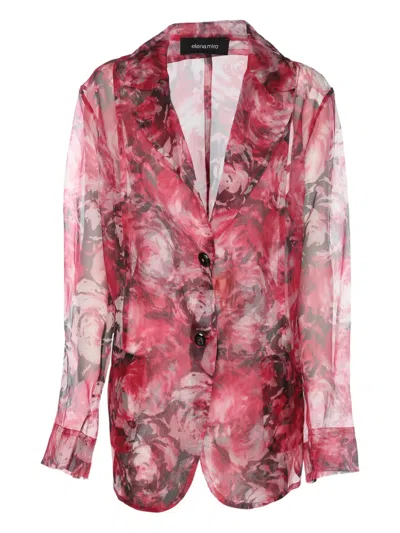 Pre-owned Elena Miro' Floral-pattern Blazer In Pink