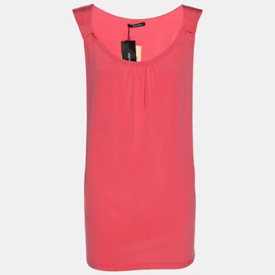 Pre-owned Elena Miro' Pink Jersey Sleeveless Top Xl
