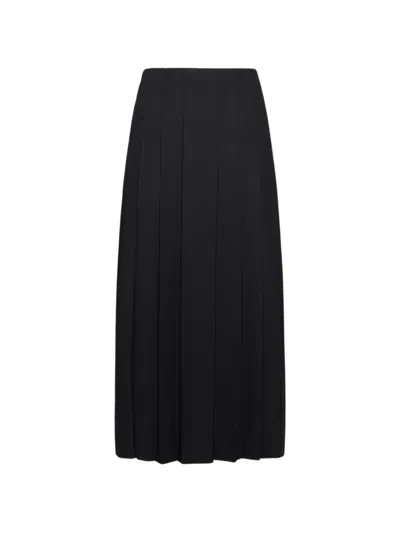 Elena Miro' Pleated Long Skirt In Black