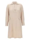 Elena Miro' Polo-collar Pocket Dress In Neutral