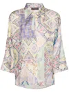 Elena Miro' Patchwork Patterned Shirt In Multi