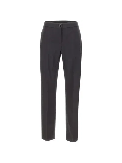 Elena Miro' Pressed-crease Straight-leg Trousers In Black