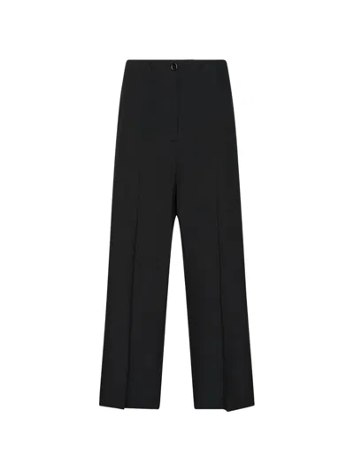Elena Miro' Pressed-crease Wide-leg Trousers In Black