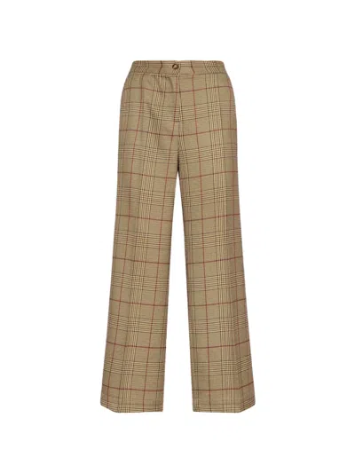 Elena Miro' Prince Of Wales Check Trousers In Neutral