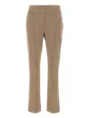 Elena Miro' Print Elasticated-waistband Trousers In Brown