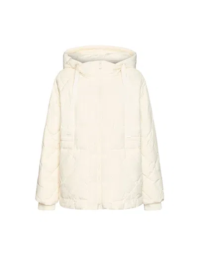 Elena Miro' Quilted Lightweight Nylon Down Jacket In White