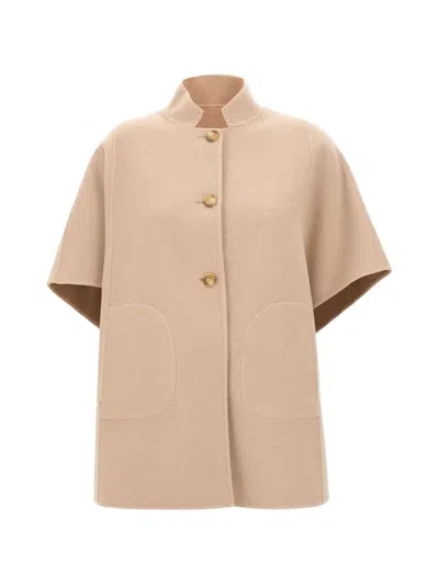 Elena Miro' Reversible Short-sleeved Jacket In Nude