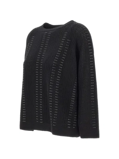 Elena Miro' Rhinestone-embellished Sweater In Black