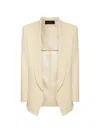 Elena Miro' Tailored Open-front Shawl Collar Black Blazer In Neutral