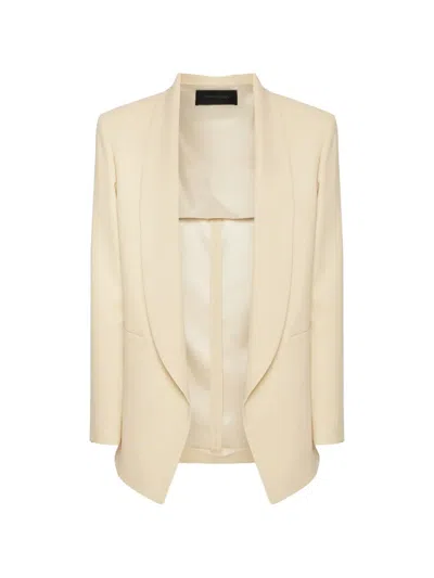 Elena Miro' Tailored Open-front Shawl Collar Black Blazer In Multi