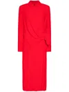 Elena Miro' Buttoned Wrap-effect Dress In Red
