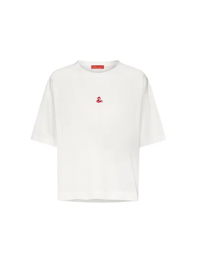 Elena Miro' Short Sleeve Crew Neck T-shirt In White