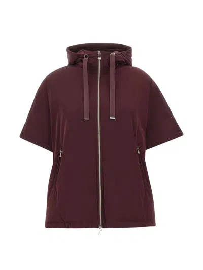 Elena Miro' Short-sleeve Hooded Jacket In Red