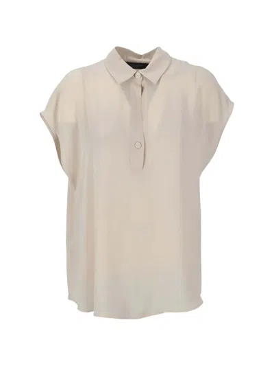 Elena Miro' Short-sleeve Polo Top In Neutral