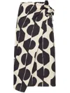 Elena Miro' Patterned Midi Skirt In Black