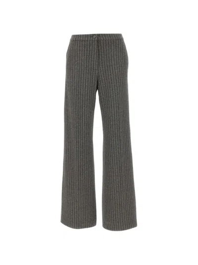 Elena Miro' Striped Palazzo Pants In Brown