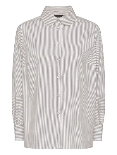 ELENA MIRO' STRIPED ROUND-COLLAR SHIRT