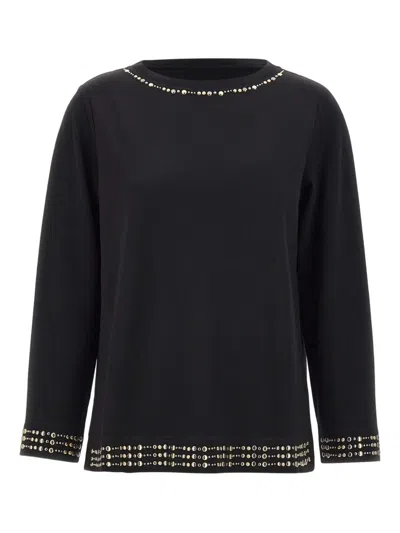 Elena Miro' Studded T-shirt In Black