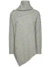 Elena Miro' Button Cable-knit Sweater In Gray