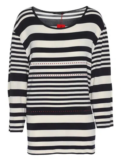 Pre-owned Elena Miro' Stripe-pattern T-shirt In Black