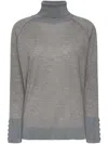 Elena Miro' Button-embellished Turtleneck Knitwear In Gray