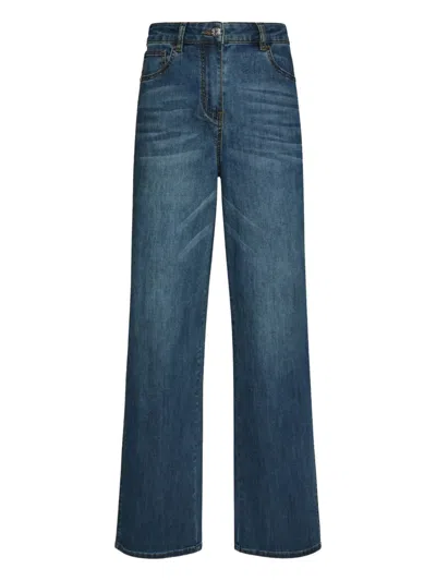 Elena Miro' Wanda Logo-detail Jeans In Blue