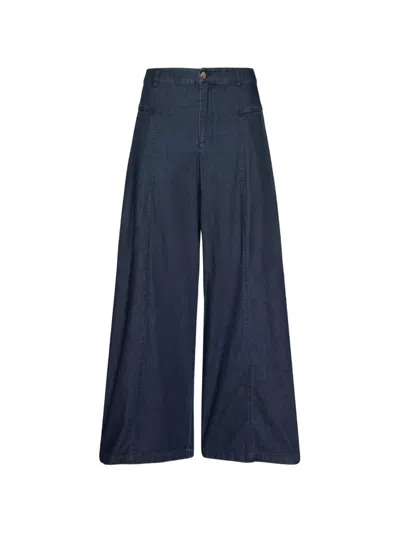 Elena Miro' Wanda Wide-leg Jeans In Blue