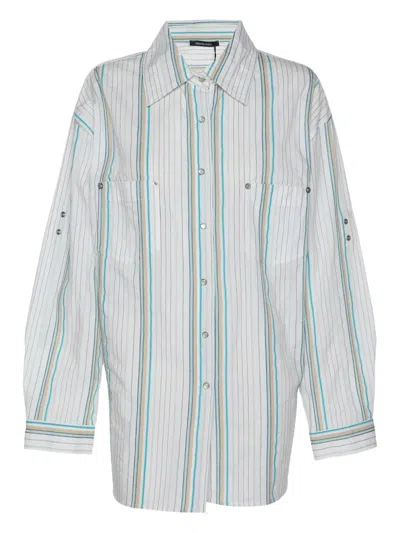 Pre-owned Elena Miro' Striped Shirt In White