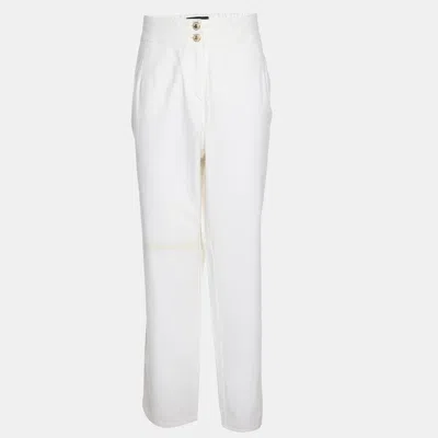 Pre-owned Elena Miro' White Jersey Pants Xxl