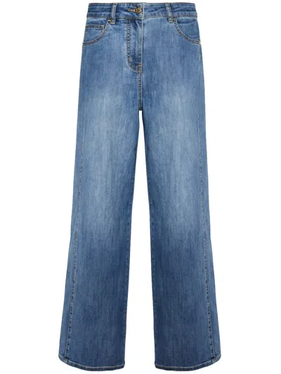 Elena Miro' Five-pockets Denim Jeans In Blue