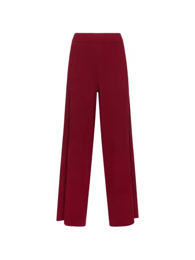 Elena Miro' Wide-leg Elasticated Trousers In Burgundy