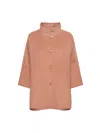 Elena Miro' Wide-line Double Wool-blend Cape In Pink