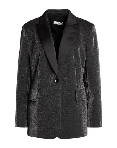 Elena Miro' Elena Mirò Woman Blazer Black Size 12 Polyester, Metallic Fiber, Elastane