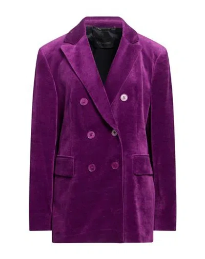 Elena Miro' Elena Mirò Woman Blazer Mauve Size 16 Cotton, Polyester In Purple