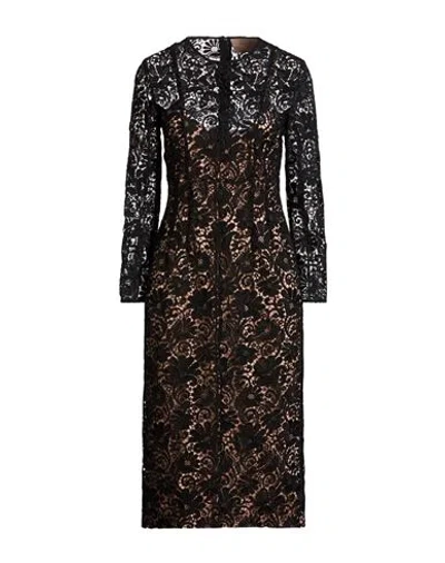 Elena Miro' Elena Mirò Woman Midi Dress Black Size 10 Polyester