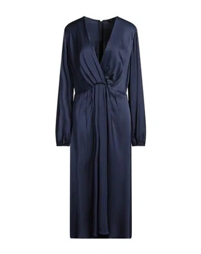 Elena Miro' Elena Mirò Woman Midi Dress Midnight Blue Size 14 Viscose