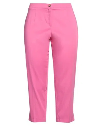 Elena Miro' Elena Mirò Woman Pants Pink Size 14 Cotton, Polyester, Elastane In Purple