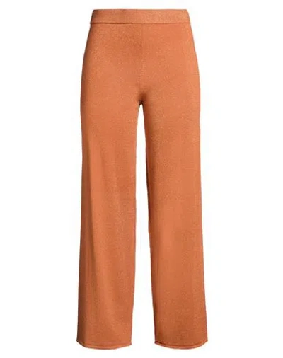 Elena Miro' Elena Mirò Woman Pants Tan Size 10 Viscose, Polyester, Metallic Fiber In Brown