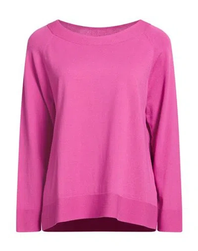 Elena Miro' Elena Mirò Woman Sweater Fuchsia Size Xxl Viscose, Polyester In Pink