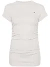 Elena Velez Ruched Jersey T-shirt In Neutrals