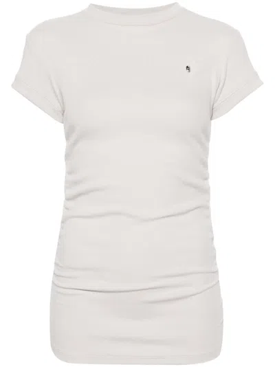 Elena Velez Ruched Jersey T-shirt In Neutrals