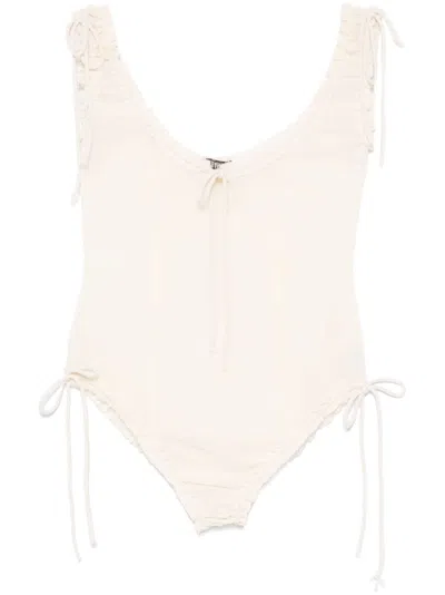 Elena Velez Cotton Bodysuit In Neutrals