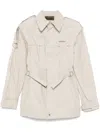 Elena Velez Darted Denim Jacket In Neutrals