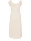 Elena Velez Frayed Midi Dress In Neutrals