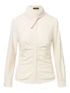 Elena Velez Gathered Button-up Shirt In White