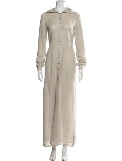 Pre-owned Elena Velez Long Dress In Neutrals