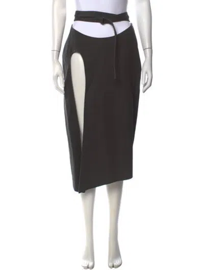Pre-owned Elena Velez Long Skirt In Grey